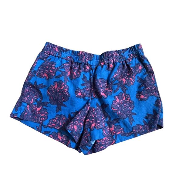 J Crew Shorts Hawaiian Tropical Floral Linen Blend Elastic Waist Sz 6 EUC - Picture 2 of 11